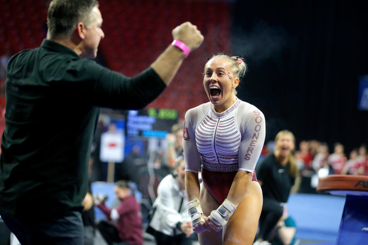 How is OU women's gymnast Olivia Trautman working her way back from ...