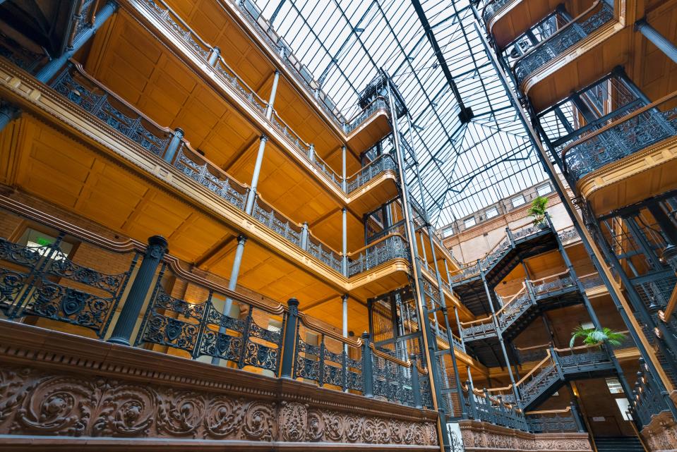 The interior of the magnificent Bradbury Building - Credit: Alamy