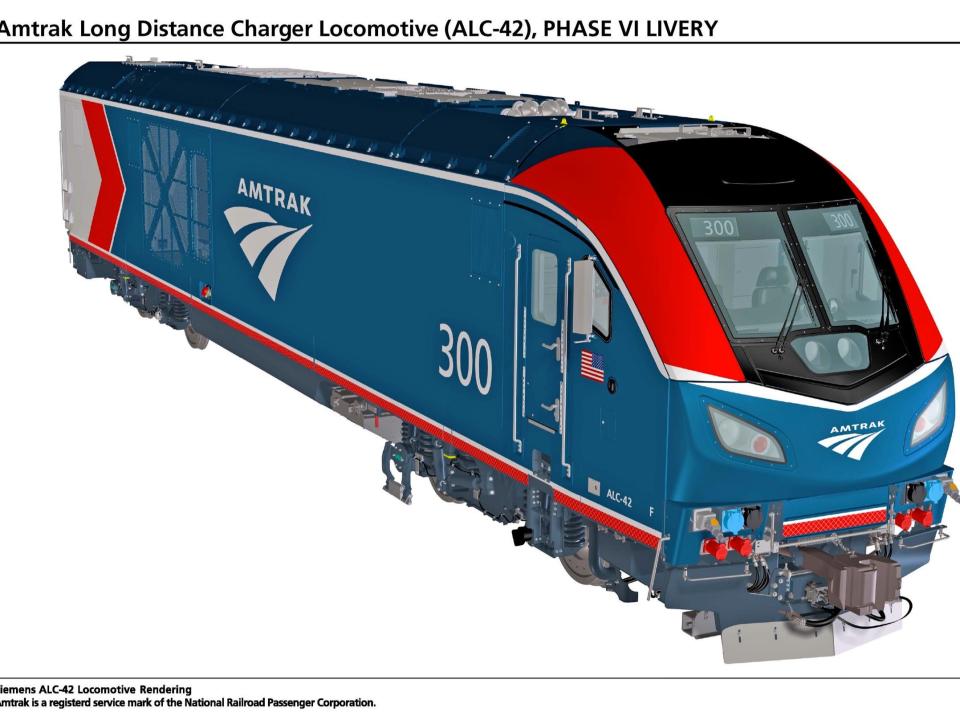 A rendering of Amtrak's ALC-42 Siemens Chargers locomotive - ALC-42 Siemens Chargers