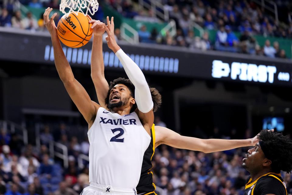 Forward Jerome Hunter, attacking the basket against Pittsburgh, has been playing arguably his best of his Xavier career in the tournament. In two games,  he's averaging 18.0 points on 14-of-21 shooting and he's 10-for-10 at the foul line.