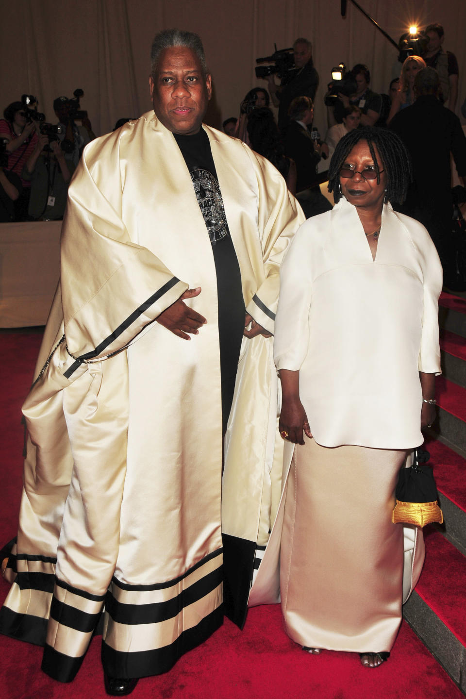 Andre Leon Talley and Whoopi Goldberg attend(s) THE METROPOLITAN MUSEUM OF ART'S Spring 2010 COSTUME INSTITUTE Benefit Gala at The Metropolitan Museum of Art on May 3rd, 2010 in New York City. (Photo by CHANCE YEH/Patrick McMullan via Getty Images)