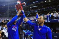 <p>244 sets of 100-Level seat tickets to every Toronto Blue Jays postseason game at $3,090 a strip. (Getty Images) </p>