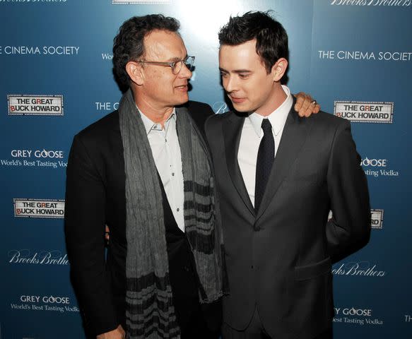 <p>BILLY FARRELL/Patrick McMullan via Getty</p> Tom Hanks and Colin Hanks