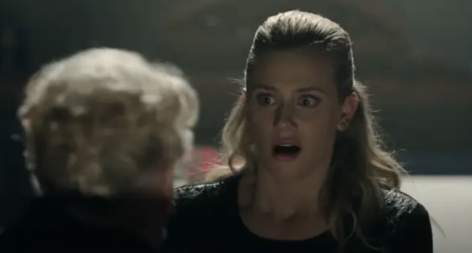 Betty from "Riverdale" looking shocked