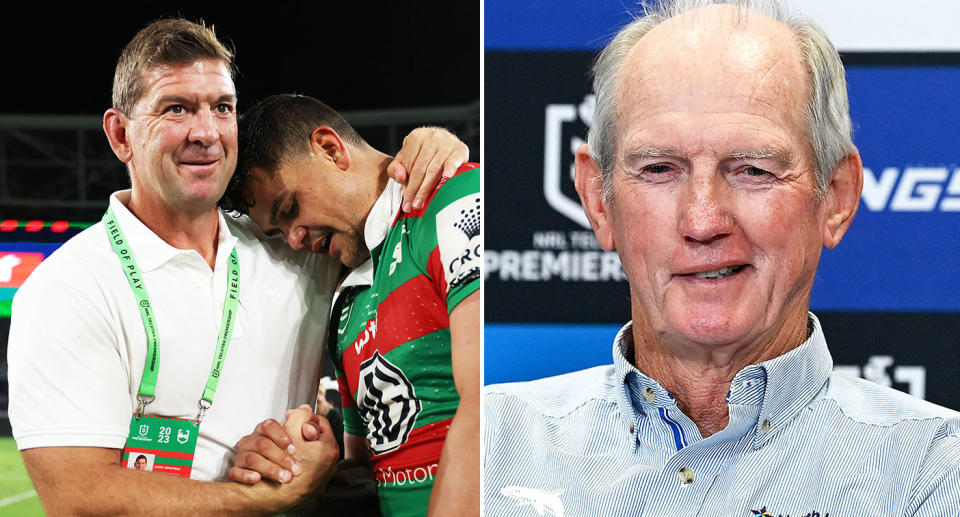 The Rabbitohs believe Wayne Bennett could turn things around at the NRL strugglers after the axing of Jason Demetriou. Pic: Getty