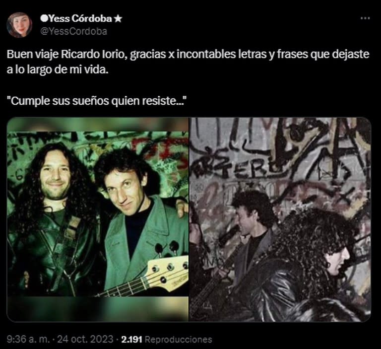 Los fanáticos del heavy metal despidieron a Iorio (Foto: X)