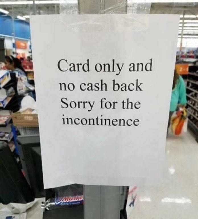 Person misspelling inconvenience as incontinence
