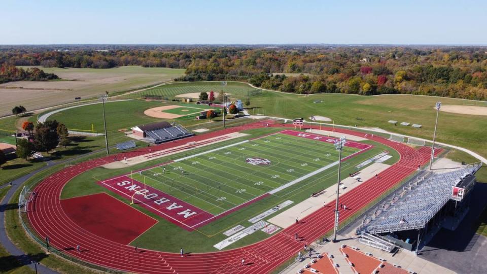 Belleville West’s Bob Goalby Field on Oct. 23, 2023. In 2017, Belleville 201 renamed the field after Belleville native, Belleville Township High School alumnus and golf legend Bob Goalby.