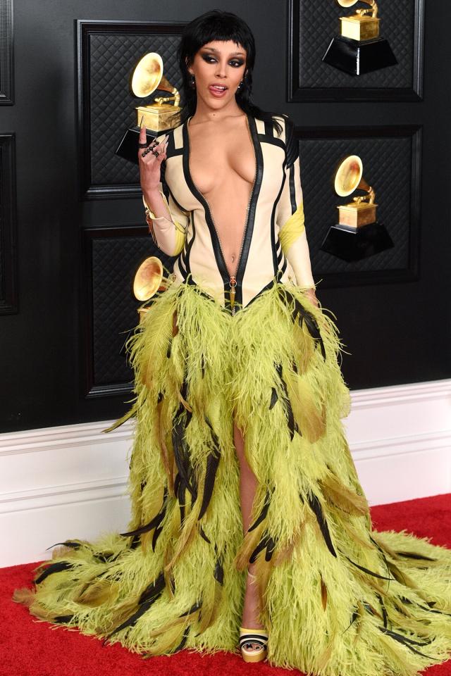 Doja Cat Graces the 2021 iHeartRadio Music Awards Red Carpet in Brandon  Maxwell Green See-Through Dress – Fashion Bomb Daily