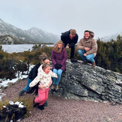 <p>Bindi Irwin/Instagram</p> From left: Grace Warrior Irwin Powell, Bindi Irwin, Terri Irwin, Robert Irwin and Chandler Powell