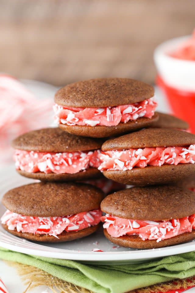 Candy Cane Cookie Sandwiches