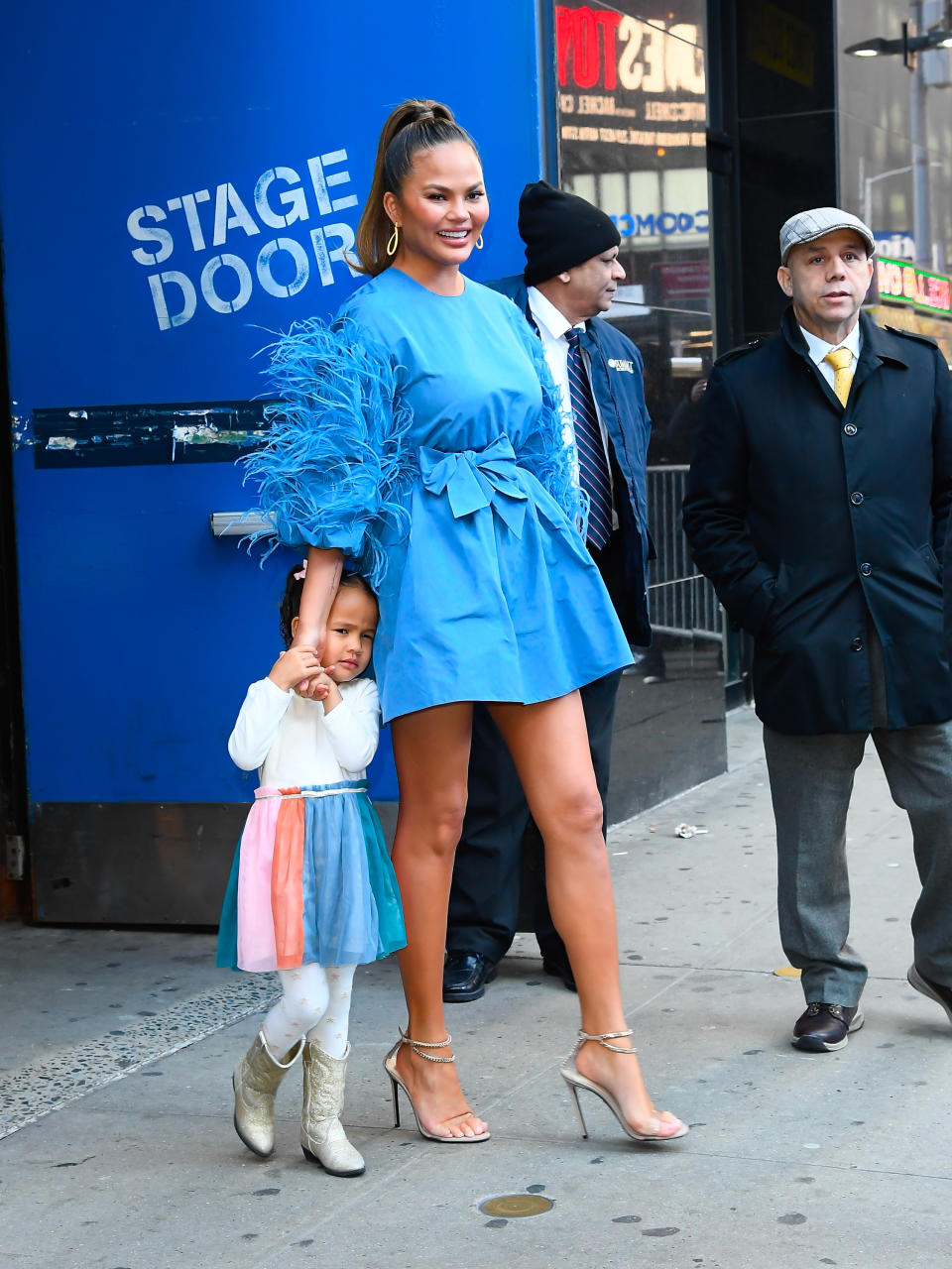 Chrissy Teigen and her daughter, Luna.  (Photo by Raymond Hall/GC Images)