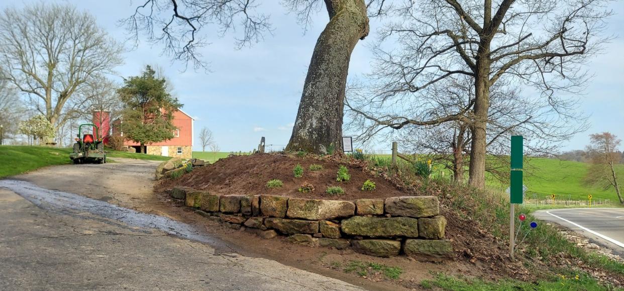 The new retaining wall on the family farm.