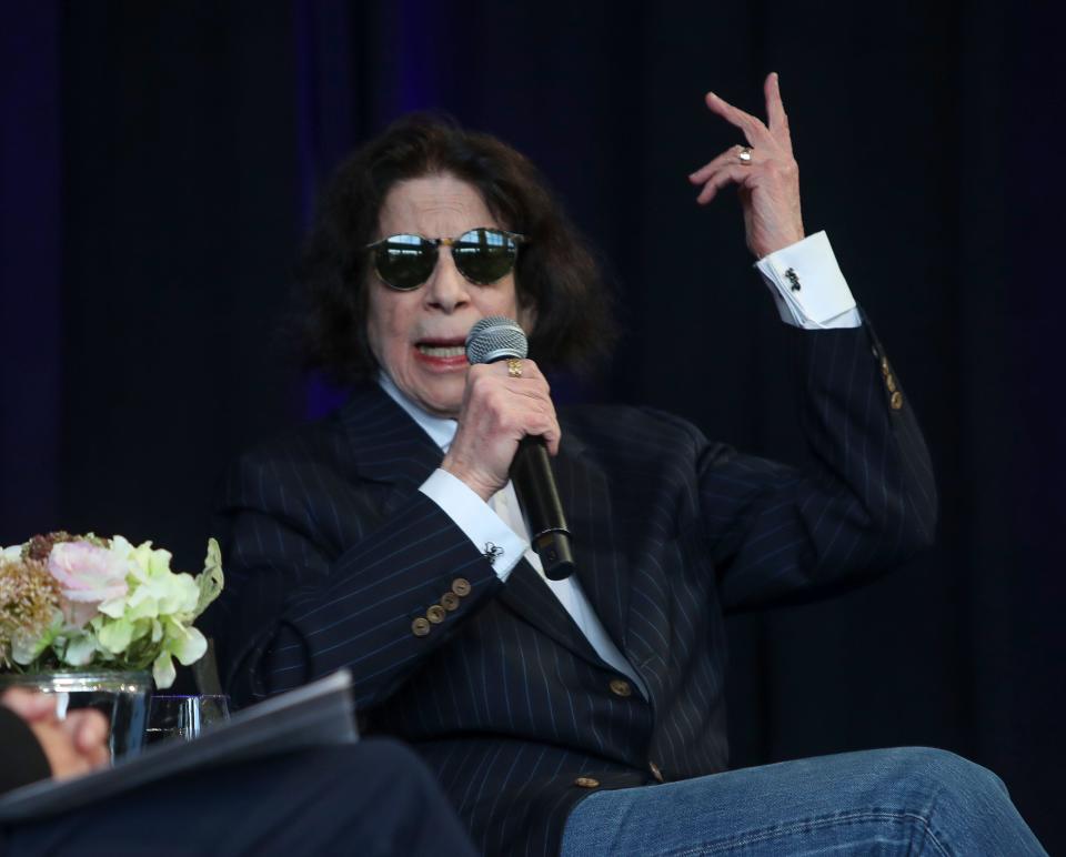 Fran Lebowitz speaks during a session at the Rancho Mirage Writers Festival at the Rancho Mirage Public Library in California earlier this month.