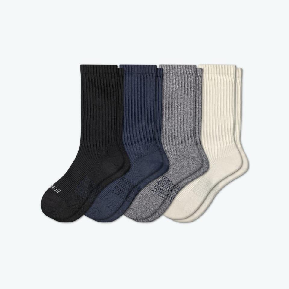 <p><a href="https://go.redirectingat.com?id=74968X1596630&url=https%3A%2F%2Fbombas.com%2Fproducts%2Fwomens-hybrid-ribbed-calf-sock-4-pack&sref=https%3A%2F%2F" rel="nofollow noopener" target="_blank" data-ylk="slk:Shop Now;elm:context_link;itc:0;sec:content-canvas" class="link ">Shop Now</a></p><p>Hybrid Ribbed Calf Sock 4-Pack</p><p>bombas.com</p><p>$60.80</p>