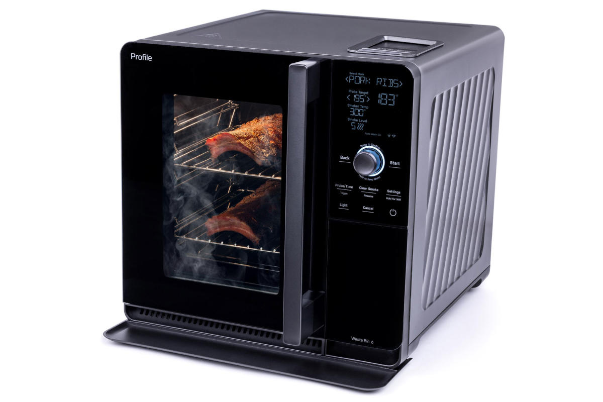 The GE Profile Smart Indoor Smoker brings BBQ inside for 1 000