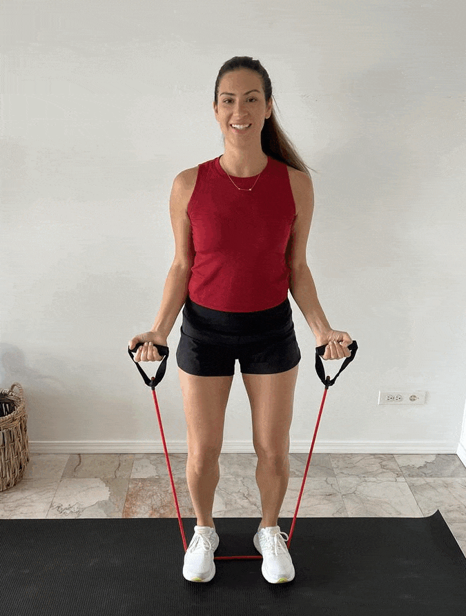 Bicep curls with external rotation - resistance bands