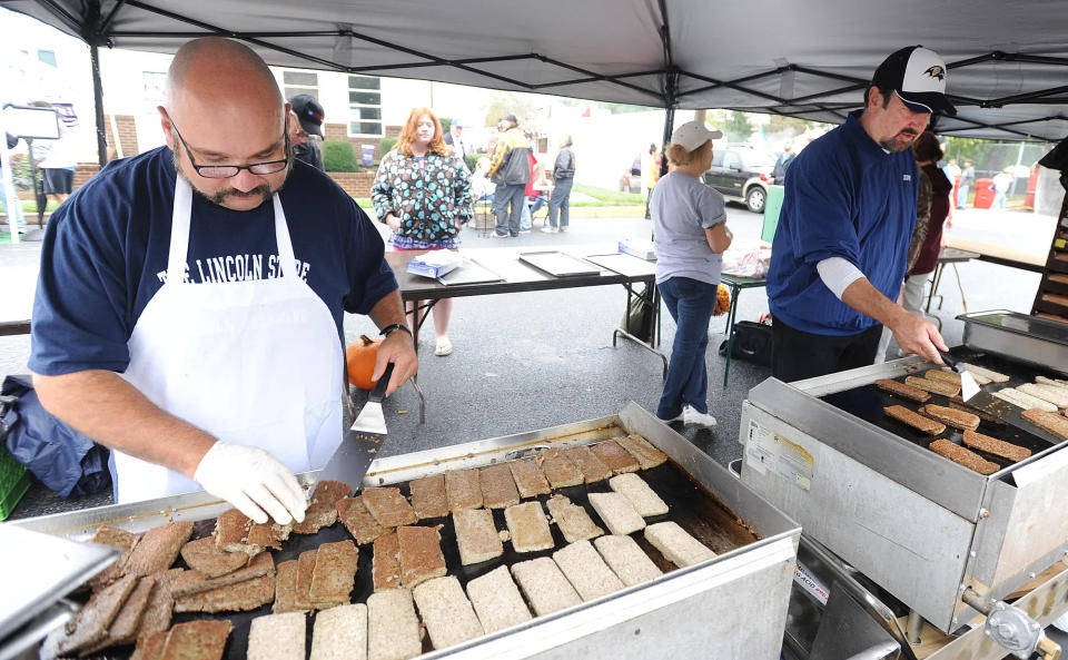 Scrapple is everywhere at the annual Apple Scrapple Festival in Bridgeville, a staple event that's held in the fall.