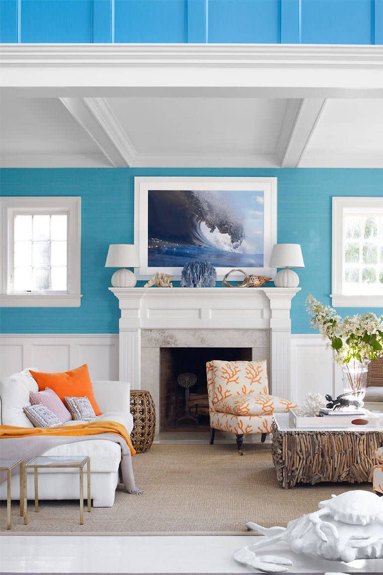 Vibrant Blue Living Room