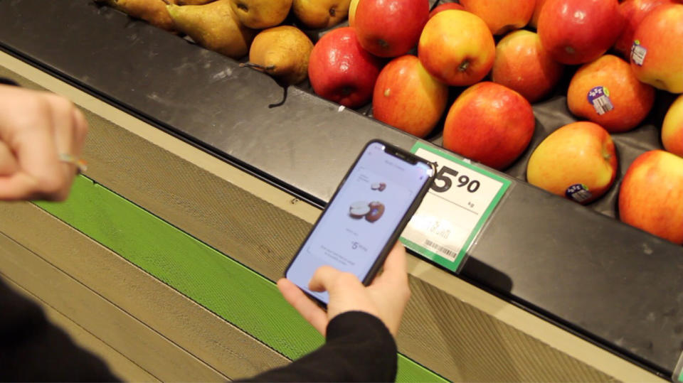 Customers can scan items using an app, then pay without having to go through a checkout. Source: Woolworths