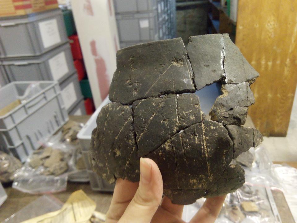 Scientists examined ceramic pots used for food storage from the Colmar site in Alsace, France (Emmanuelle Casanova/University of Bristol/PA)