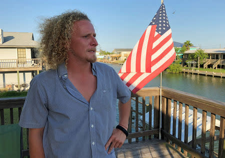 Zachary Dearing, who became a local hero for being an impromptu leader of an evacuation center during Hurricane Harvey last year, speaks during an interview in Rockport, Texas, May 29, 2018. Photo taken May 29, 2018. REUTERS/Jon Herskovitz