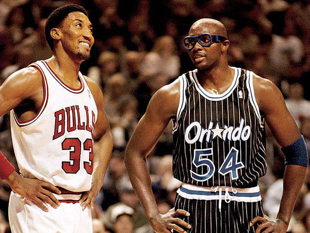 Scottie Pippen and Horace Grant laugh about Terry Francona. (Getty Images)