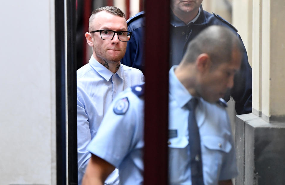 Jesse Vinaccia is pictured being led into the Supreme Court of Victoria in Melbourne on Monday. Source: AAP