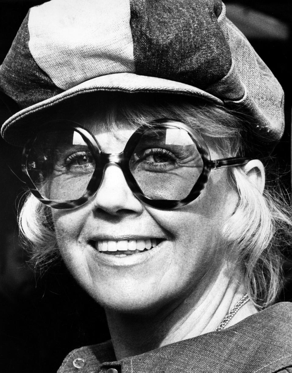 Doris Day at London's Heathrow Airport on September 20, 1973