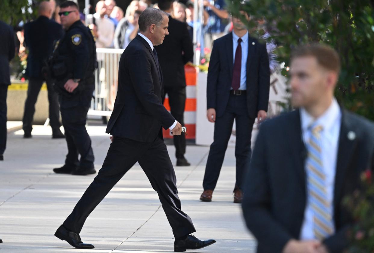 Hunter Biden, son of US President Joe Biden, leaves the J. Caleb Boggs Federal Building in Wilmington, Delaware, on October 3, 2023.