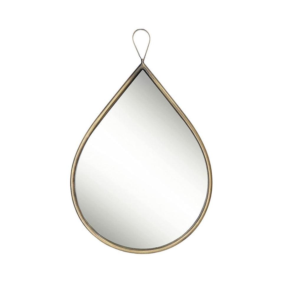 Brass Teardrop Wall Mirror