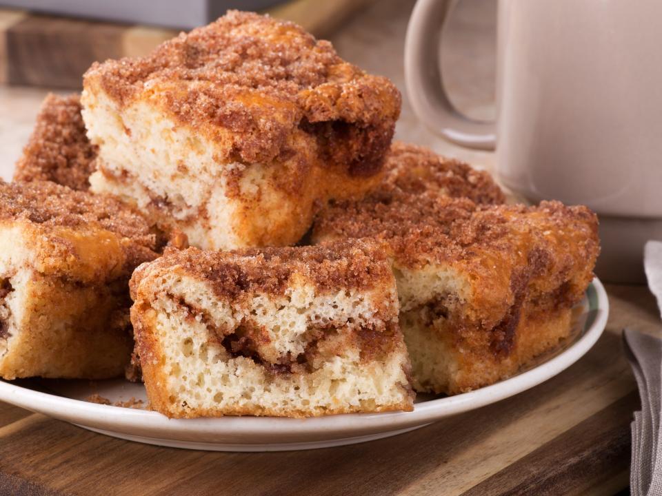 slices of coffee cake on a plate