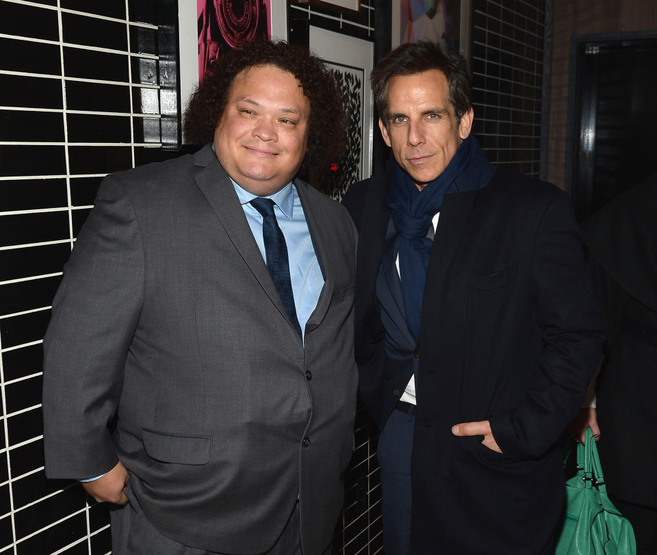 NEW YORK, NY - DECEMBER 18:  Actors Adrian Martinez (L) and Ben Stiller attend the after party for 