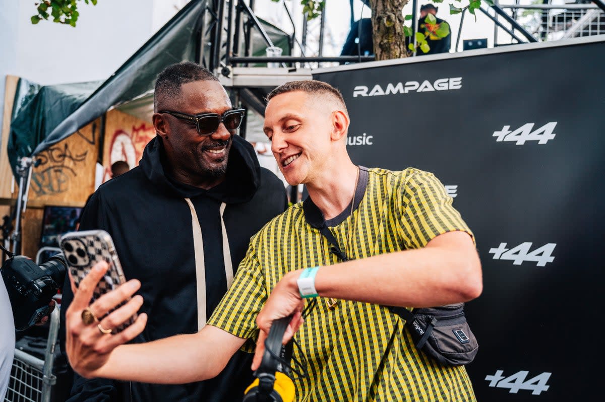 Idris Elba and DJ Toddla T at Notting Hill Carnival  (Supplied)