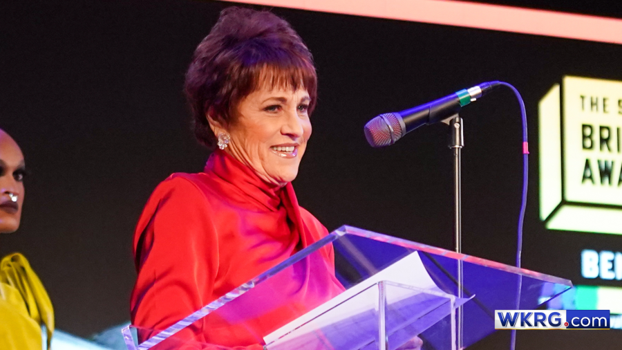 Lorna Luft speaks at the Stonewall Inn Brick Awards Gala at Racket NYC on December 04, 2023 in New York City.