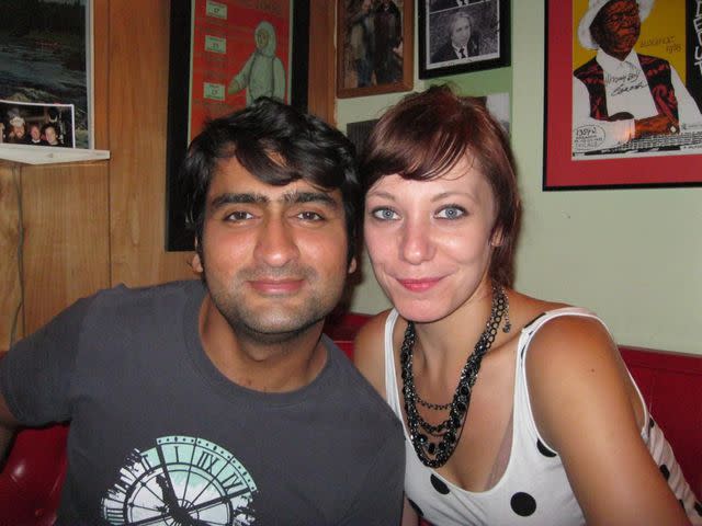 <p>Kumail Nanjiani Instagram</p> Kumail Nanjiani and Emily V. Gordon pose for a picture together.