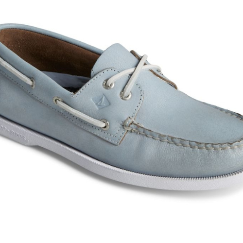 light blue boat shoe