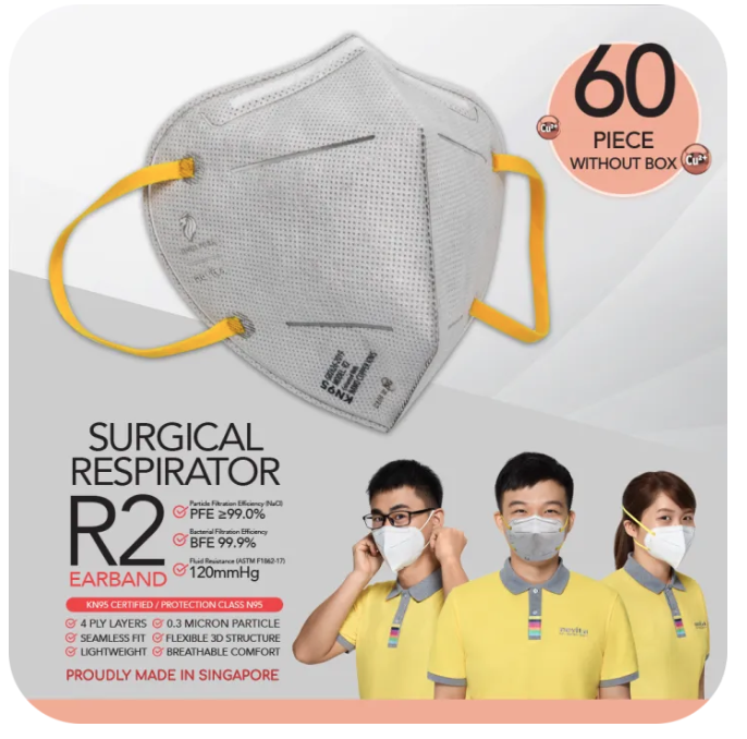 novita Nano Copper Ions Surgical Respirator R2 Earband KN95. (PHOTO: Lazada)