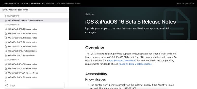 ▲Apple針對開發者推出iOS 16 Beta 5版本，此版本可以看到電量百分比顯示的功能回歸。(圖/翻攝官網)