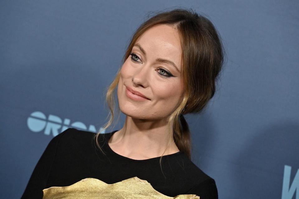 Olivia Wilde Leather Flare Pants