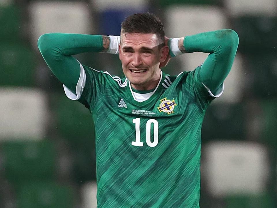 Kyle Lafferty has been withdrawn from Northern Ireland’s squad after a video emerged of him appearing to use sectarian language (Liam McBurney/PA) (PA Archive)