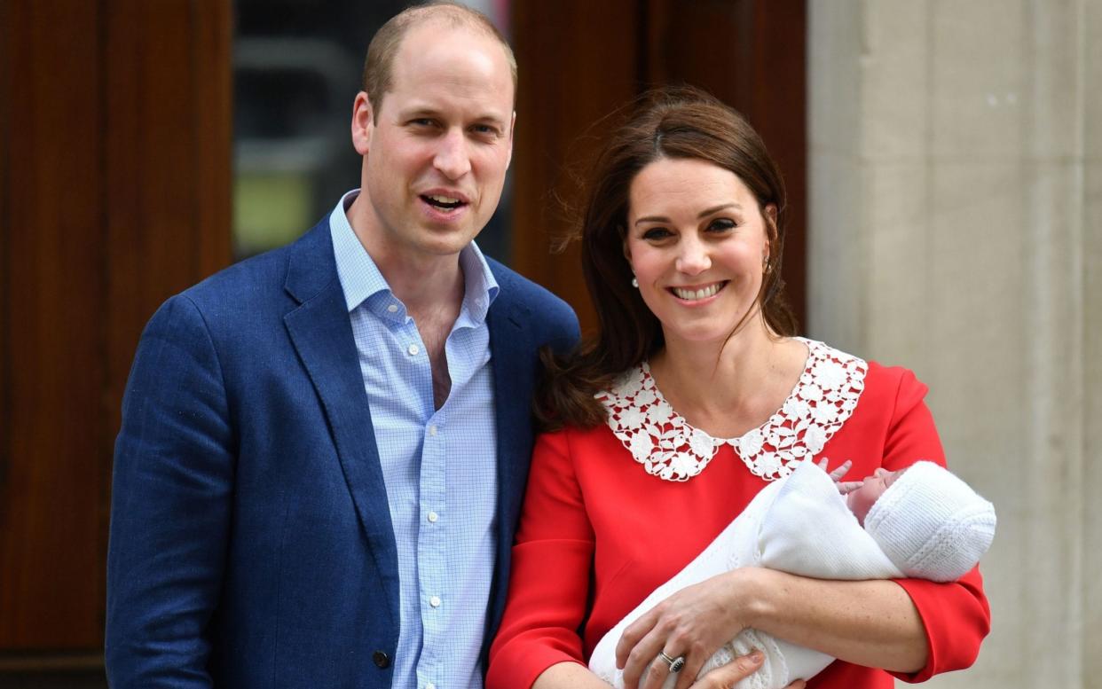 The Duke and Duchess of Cambridge leaving the St Mary's Hospital, London with their newborn son Prince Louis of Cambridge - PA