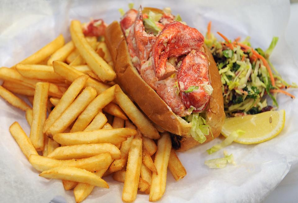 The lobster roll at New England Seafood at the New England Sports Center in Marlborough, March 2, 2022.