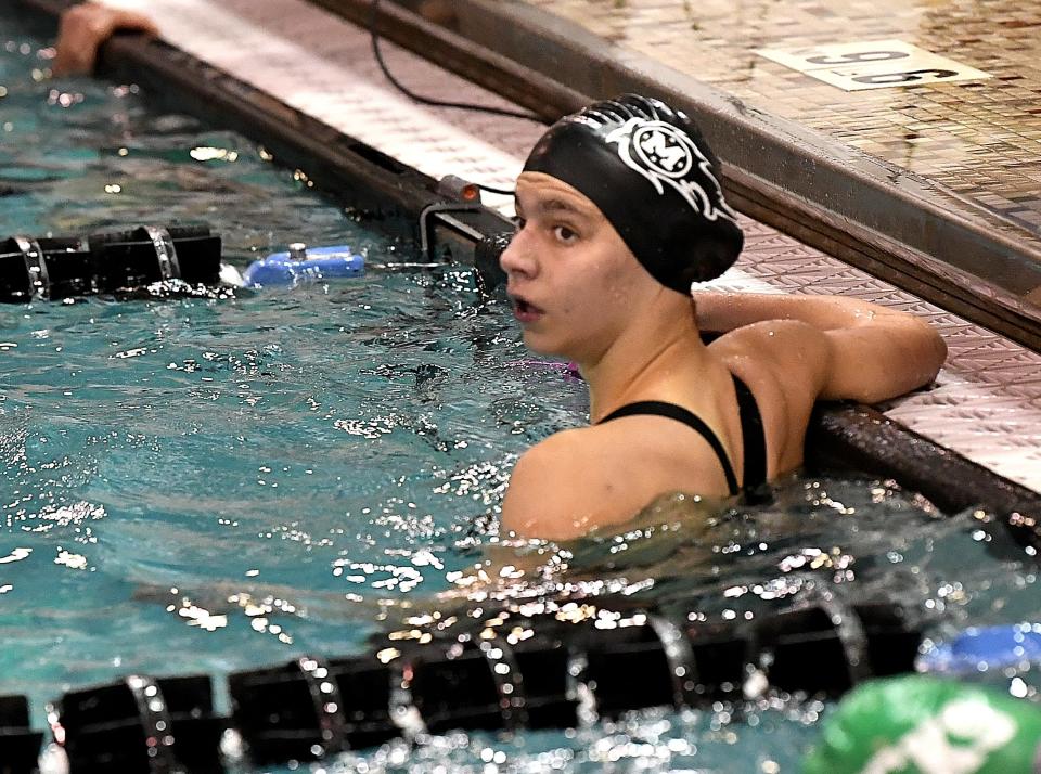Mason's Isabella Teply saw a second-place finish for the Comets in the girls 500-yard freestyle at the Feb. 24, 2024, Ohio High School Athletic Association Division I state swimming and diving meet in Canton, Ohio.