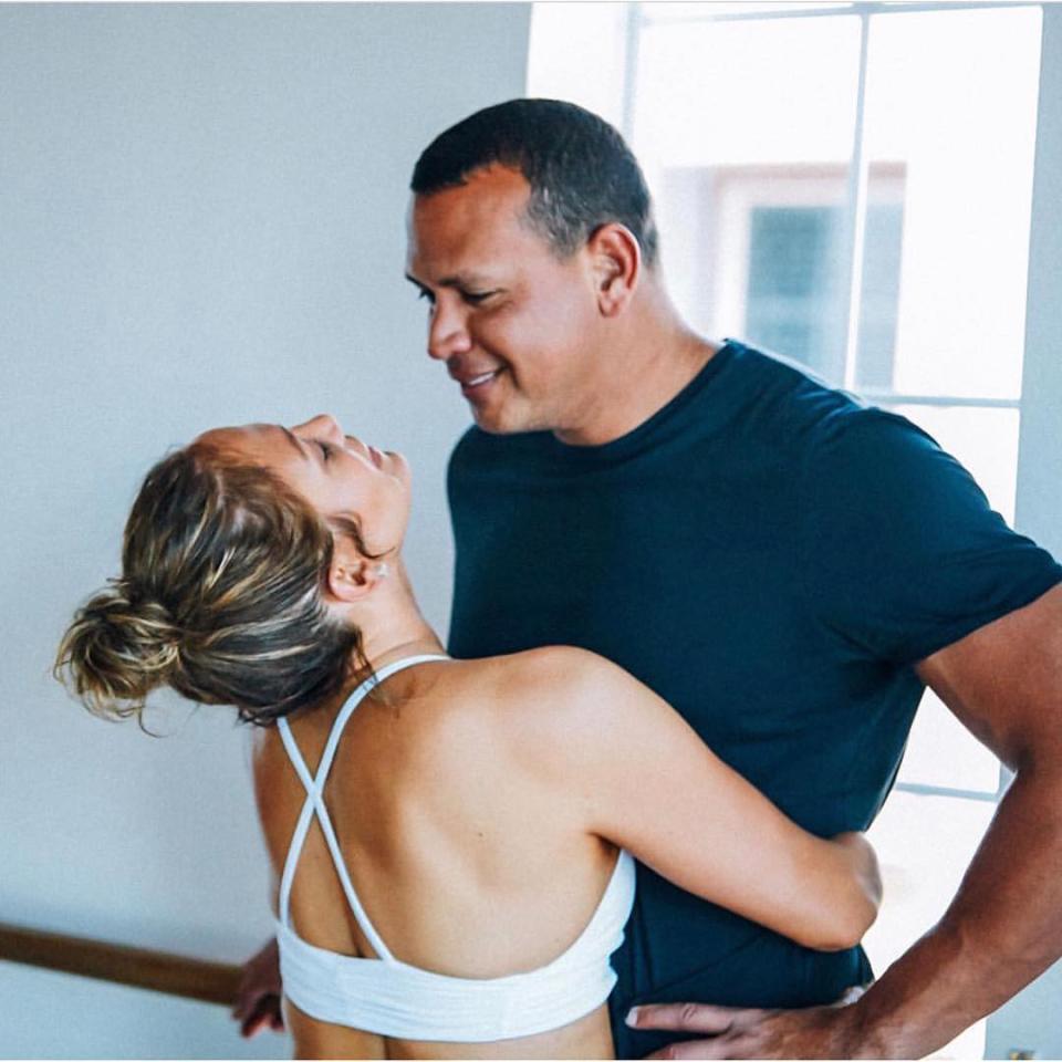 Jennifer Lopez and Alex Rodriguez work out