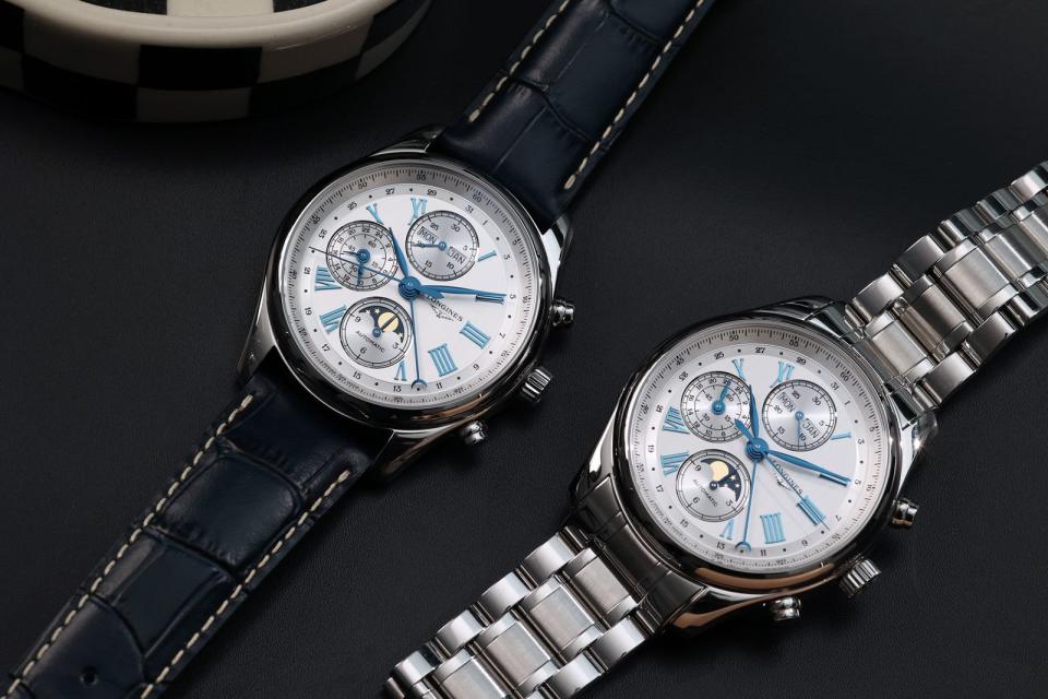 錶款提供鱷魚皮錶帶、精鋼鍊帶兩種版本。