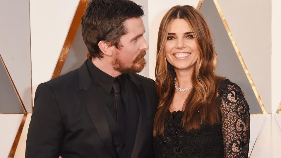 Christian Bale (L) and Sibi Blazic attend the 88th Annual Academy Awards at Hollywood &amp; Highland Center on February 28, 2016 in Hollywood, California