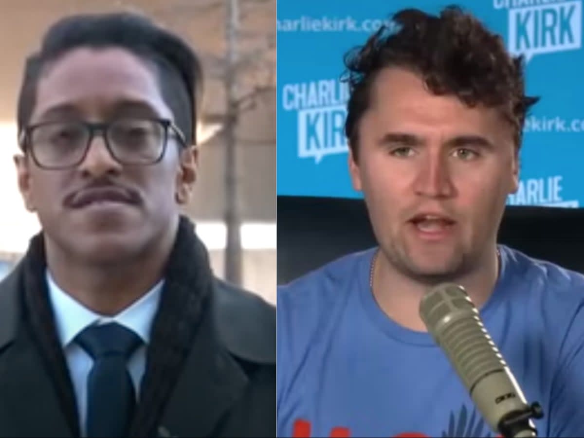 Left, Ali Alexander, the organiser of the “Stop the Steal” rally; right, Charlie Kirk, founder of Turning Point USA (screengrab/YouTube/ABC News, @JasonSCampbell/Twitter)