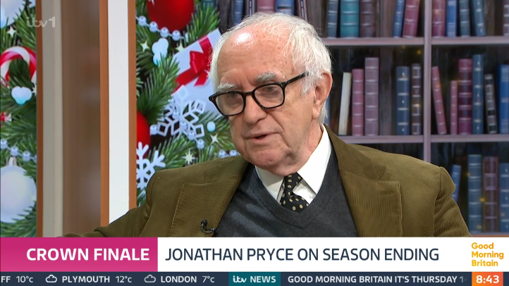 Jonathan Pryce has defended the Netflix series over criticism. (ITV screengrab)