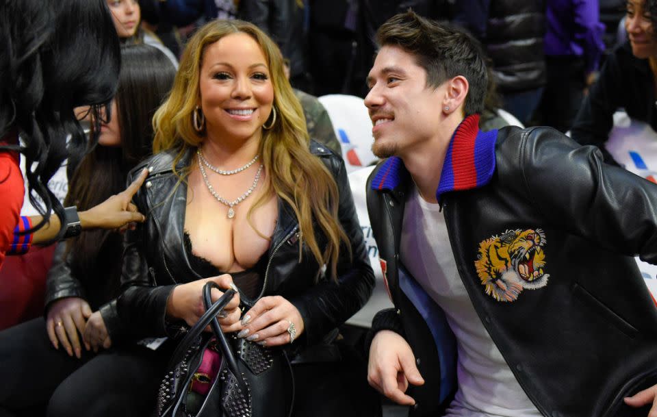 Right by her side was beau Bryan Tanaka, who couldn't help but notice his love's ample cleavage on show as she spectated the Atlanta Hawks versus Los Angeles Clippers game at Staples Center. Source: Getty